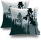 Shrahala Camping Green Decorative Pillow Covers, Camp Outdoor Woods Green Pine Trees Tree Cushion Case for Sofa Bedroom Car Throw Pillow Covers Cushion Cover Square 22 x 22 inches Green, Set of 2