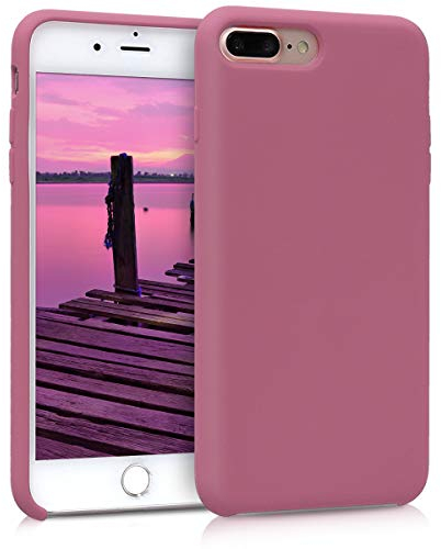 kwmobile Housse Compatible avec Apple iPhone 7 Plus/iPhone 8 Plus Coque - Housse de téléphone Protection Souple en TPU Silicone - Rose foncé