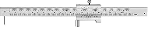 ZLKSKER Calibro a corsoio incrociato parallelo 0-20 cm (0-8 pollici) con 2 spilli/aghi in metallo duro, calibro in acciaio inox, marcatura