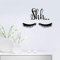 AWSN Wandaufkleber mit sexy Wimpern, Shh Sleep Eyes, Vinyl, für Kinderzimmer, Schlafzimmer, Salon, Zuhause, Schild, Dekoration, Schwarz