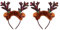SOLUSTRE Rentier Geweih Stirnband LED Leuchten Haarreifen Weihnachten Haarband Kopfbedeckungen Kinder Erwachsene Weihnachten Party Cosplay Kostüm Zubehör Foto Requisiten Kaffee 2 Stück