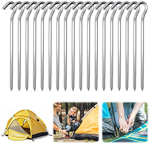 Piquetas para Tienda, 18 Piezas 18 cm Piquetas Camping Estacas para Tienda Clavijas de Aluminio para Carpa Clavijas de Tienda Clavos Camping, para Aire Libre Camping Tienda