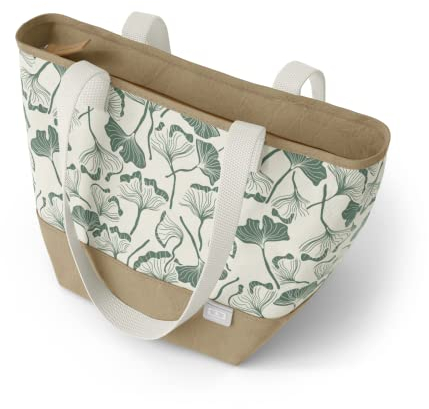 monbento - Kühltasche für Bento MB Daily Ginkgo - Für Büro/Schule - Hält Getränke bis zu 2 Stunden Warm/Kalt - Kann MB Original Bento Box Enthalten + Trinkfache + Zubehör - Japanisches Muster - Grün