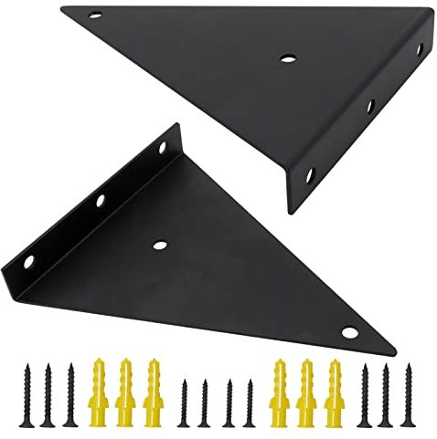 2 Stück Unsichtbare verdeckte Wandhalterung Metall Regal Halterung Schwerlastträger Schwerlast Regalhalterung Schwebende Regalhalterungen Regalträger für Bücherregale Küchenregale 13 * 17cm (Schwarz)