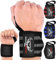 BEAST RAGE Handgelenk Bandagen (Gym Wrist Wraps) Kraftsport Handgelenkstütze Gelenkbandage Schlaufen Krafttraining Workouts Übungen (schwarz/grau)