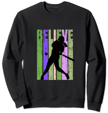 Ragazze motivazionali viola baseball credono vintage softball Felpa