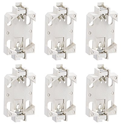 sourcing map 6 Stück Horizontale Münzknopf Batteriehalter Weiß Behälter Kasten DE de