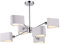 Außergewöhnliche futuristische Pendelleuchte Brianne, Chrom Metall, dreieckige Lampenschirme aus Akrylglas, 6-flammig, exkl. E14 40W für Wohnzimmer, Küche, Schlafzimmer, Esszimmer und Büro