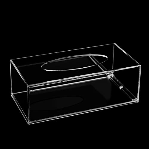 Kosmetiktuchbox aus Acryl 25.0×18.0×9.0 cm Extra breite Tissue-Box mit Abdeckung Acryl Transparent Tissue Box für Esszimmer Auto Büro Badezimmer Schlafzimmer