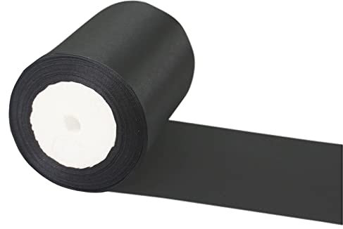 10cm Geschenkband Schwarz Band Breit, 23 m Große Stoffband Schleife Breites Satinband Schleifenband Glitzer Geschenkschleife XXL für Verpacken von Geschenken Weihnachten Hochzeit Dekorieren Auto