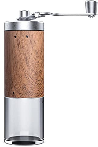 Manuell Kaffeemühle, Aus Keramik Edelstahl und Glas Verstellbarer Handkaffeemühle, für Espresso, Filterkaffee und French Press
