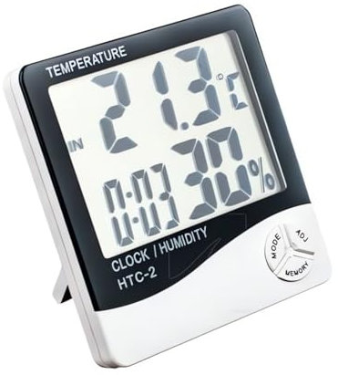 Weedness Digitales Hygrometer - Thermometer mit Temperatur & Luftfeuchtigkeit Raumklimakontrolle Raumluftüberwachung