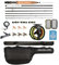 MASTER LOGIC Fliegenfischrute und Angelrolle, Kombi-Starter-Set, 4-teiliges Graphit-Fliegenrute mit Korkgriff, Druckguss-Aluminiumrolle, Fliegenbox-Koffer und Angelfliegen und Tragetasche und Zubehör