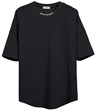 Oversized Tshirt Herren T-Shirt Kurzarm Oberteil Herren Damen-T Shirt Buchstaben Palm Angel Buchstaben Sommertops, Hemden mit kreativen Buchstaben Lang Tee Vintage Basic Übergröße T Shirts
