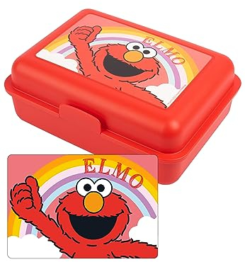 United Labels Sesamstraße Brotdose mit Trennwand 17,5x12,8x6,9 cm, Rot, Elmo Lunchbox, Brotbox spülmaschinenfest