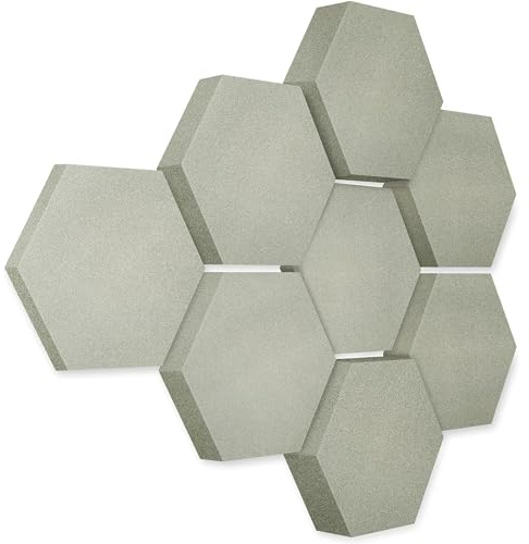 platino24 Akustikpaneele 8 Elemente Edition LOFT 3D I Ø 300mm Akustikplatten Schalldämmung Wand & Decke I Akustikschaum Schall-Absorber aus Basotect 30-70mm mit Akustikbeschichtung Farbe: Concrete