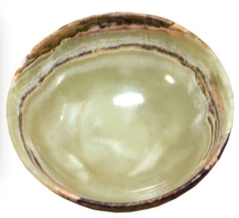 FEECOZ 4 grüne Onyx-Schale, Natursteinschale, mehrfarbige Servierschale, Ritualküche. natürlicher Glanz