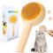 Phantasy® Haustier Hundebürste Katzenbürste, Gelb Katzenkamm mit Griff, Haustier Bürsten für Die Haustierpflege zum Entfernen von Unterfell, Selbstreinigende Fellbürste Katze für Langhaar und Kurzhaar