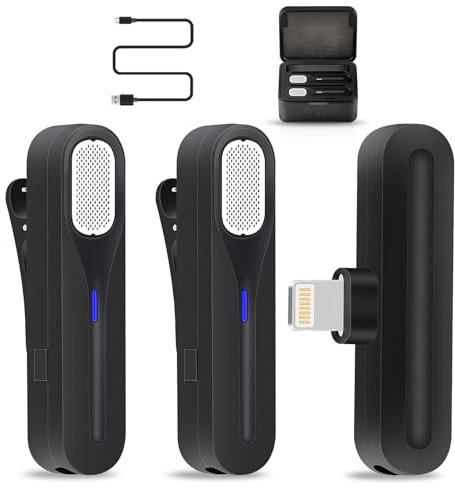 Wireless Lavalier Microphone with Charging Case, VVGOOD Noise Cancellation Wireless Microphone for iPhone, Video Recording, PC, Laptop, Live Streaming,Podcast,Vlog,Youtube/TikTok