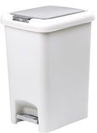 Casa & Casa Fairmont Poubelle à pédale à double ouverture Blanc/gris 15 l