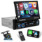 CAMECHO 1 Din Autoradio mit Ausfahrbarem Display Wireless Apple Carplay Android Auto, 7 Zoll Autoradio mit Bluetooth/GPS/AUX/USB/Mirror Link FM SWC+Rückfahrkamera