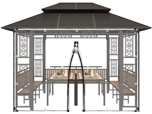 Durchsichtige Planen Vorhänge, wasserdichte Planen-seitenwände, Seitenvorhänge Für Outdoor Pavillon/carport/vordächer, Transparente Pergola Planen Zelt Seitenwände,WxH-4.5x3.5m/14.8 * 11.5ft