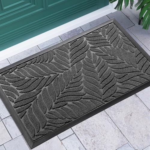 Yimobra Fußmatte, 75 x 43 cm, rutschfeste Sauberlaufmatte für draußen – Premium Fußmatte gegen Schmutz und Staub?Grau