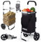 AREBOS carrello spesa 3in1 | carrello grande 56 litri | carrello spesa con scomparto refrigerato | borsa spesa con ruote | shopper pieghevole | carrello spesa, carrello a mano | nero