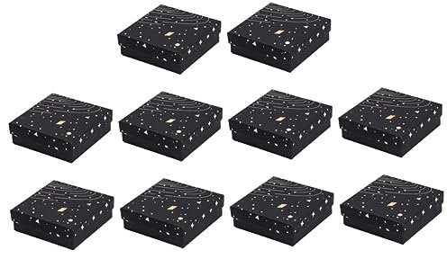SHINEOFI 10stücke Schmuckaufbewahrungsbox Teilig Schwarz Silber Karton Für Ringe Ohrringe Armbänder Elegante Geschenkverpackung Für Frauen Und Mädchen