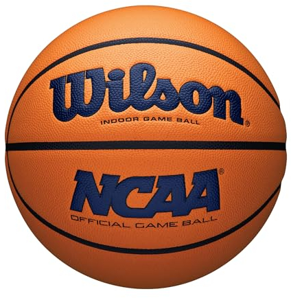 Wilson NCAA Evo NXT Offizieller Indoor-Basketball, Marineblau/Orange, Größe 7, ca. 75 cm.