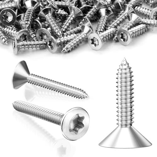 SWTYExt 120 Stk Holzschrauben Kurz Torx M3x20mm Schrauben Edelstahl A2 V2A | Spanplattenschrauben, Selbstschneidende Holz, Torx Schrauben Edelstahl, Blechschrauben Senkkopf, Vollgewinde, für Befestigung