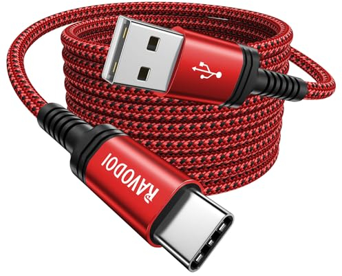 RAVODOI USB C Kabel 2M 3A Ladekabel USB C Schnellladekabel USB auf USB C Kabel Nylon Geflochten für iphone 15 Pro Max, Samsung Galaxy S24 S23 S22 S21 S20 Plus Ultra FE 5G, Google Pixel 6 7, Xperia usw