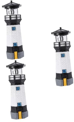 Kisangel 3 Stk Außenlicht solar طاقه شمسيه rotationslampe sonnenenergie gartendeko Outdoor-Tischleuchte Leuchtturm-Dekor Sonnenlicht draussen schmücken rotierendes Licht Landschaftslichter