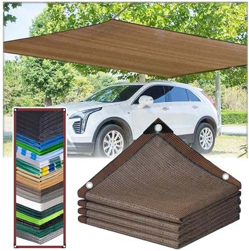 SSFMSF Sun Shade Sail, Awning Sun Protection Net with Eyelet 90% Shade Cloth Greenhouse Garden Umbrella, for Garden Vegetables Flower Patio Cover Plants Pergola Shade. (Brown ｜ 1 * 5m)