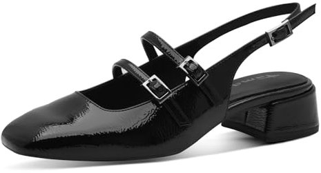Tamaris Femme Damen 1-29510-44 Escarpins, Noir laqué, 38 EU