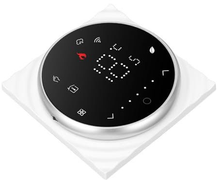 Termostato Intelligente WIFI, Scatola di Montaggio 86x86mm AC 95-240V Termostato Digitale per la Casa IP20 Livello di Prova Pannello da Incasso Sottile 13mm per Ufficio (WHITE)