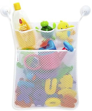 Baby Bath Toy Organizer Mesh Bag Organizer Bathroom Storage Net Quick Drying Bathtub Toy Basket for Kids, Bath Storage