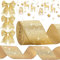 KVGBNT Schleifenband Weihnachten, Weihnachten Deko, 9,1M Weiches Schleifenband 63MM Schleifenband Weihnachten Für Weihnachten Basteln, Geschenkverpackungen, Baumschmuck Weihnachten (Glitzergold)