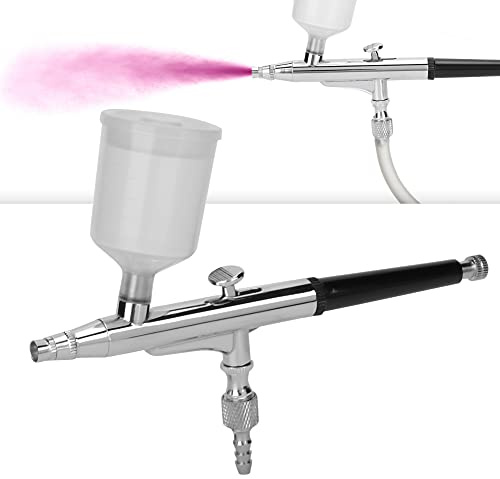 Dual Action Airbrush Kit, 0.3mm Gravity Feed Airbrush Gun Painting Kits | Gravity Feed Air Brush Gun Precision Spray Paint Set for Cake Decorating Painting Tattoo Nail Art (1Pcs)