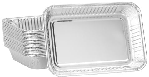 BBQ-PLUS 6415 20 Pack Drip Pan Liners for Ninja OG700 OG701 OG751 Series Woodfire Outdoor Accessories Disposable Aluminum Foil Grease Tray for Weber Q Spirit Genesis Gas Grill