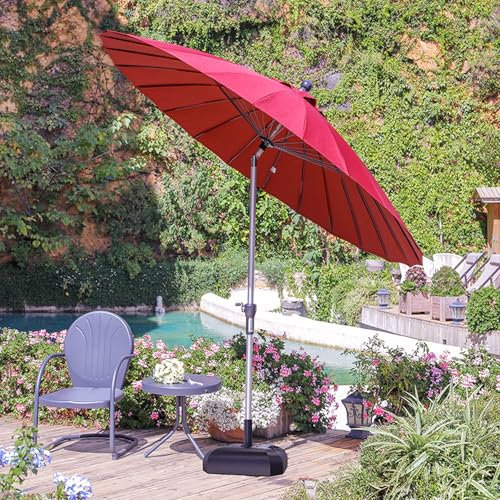 BVDHASDBT Outdoor-Markt-Tisch-/Terrassenschirm, Angelschirm, Freischwingerschirm, windabweisend, langlebig, leicht, für Garten, Deck, Hinterhof, Pool (rot)