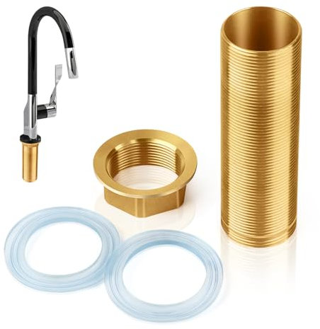 TNOMSNO M30-100mm Kit de Reparación de Grifos, Roscado de Grifo Grifo Tubo de Rosca de Extensión Kit de Tuercas de Rosca Conectores de Tubería de Púas de Latón para Reparación de Grifos