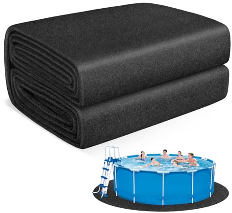 Tappetino spesso per piscina da 4,5 m, per piscina fuori terra, tappetino rotondo sotto piscina, tappetino per piscina sotto la piscina, previene forature, prolunga la durata della fodera