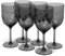Yalin Lot de 6 verres à vin et à eau empilables incassables en plastique acrylique 445 ml (gris, 445 ml)