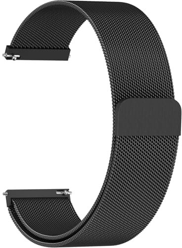 Wepro 20mm Magnet Metall Armband Kompatibel für Samsung Galaxy Watch 7 6 5 4 FE 40mm 44mm, Gear S2, Active 2, Edelstahl Mesh Ersatz Uhrenarmband Herren Damen für Garmin Vivoactive 6 5 3