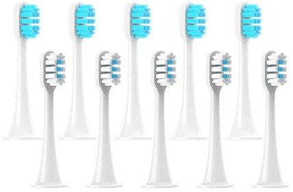 eufeifeiegds Ersatzbürstenköpfe for T300/T500/T700 for elektrische Zahnbürsten mit Kappen, versiegelte Verpackung, weiche Köpfe(5Blue5Whit)