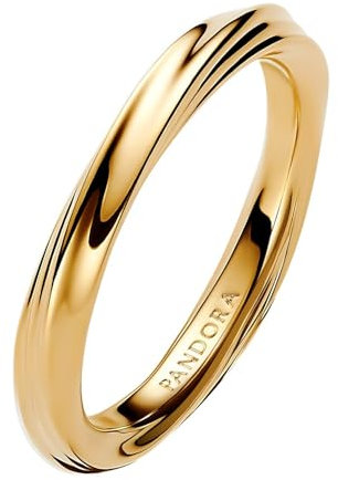 Pandora Verdrehter Ring aus 14 Karat Vergoldung, aus der Essence Kollektion, Gr. 54, 163888C00-54