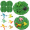 Toddmomy Lot de 16 Grenouilles en Plastique avec Feuilles De Lotus Artificielles : Mini Figurines Réalistes De Grenouilles Amusantes De Forêt Tropicale pour Décoration D'Aquarium De