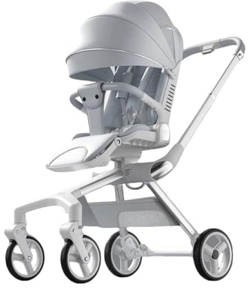YINTMI Lightweight Folding Für Sitzende Oder Liegende Kinderwagen, Geeignet Von 5 Monaten - 6 Jahre Baby, Kleine Baby-Kinderwagen, Vier-Rad-Trolley (Silber)