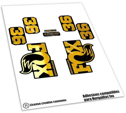 Ref: VP646 Aufkleber kompatibel mit Gabel FOX- 36 PERFORMANCE / PERFORMANCE SL 2026 MTB, Sticker, Aufkleber, Vinyl für Mountainbikes, (verchromtes Gold)